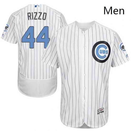 Mens Majestic Chicago Cubs 44 Anthony Rizzo Authentic White 2016 Fathers Day Fashion Flex Base MLB Jersey
